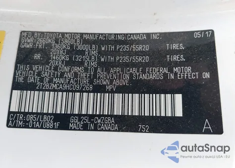 2017 Lexus Rx 350 from USA, damaged, VIN 2T2BZMCA9HC097268